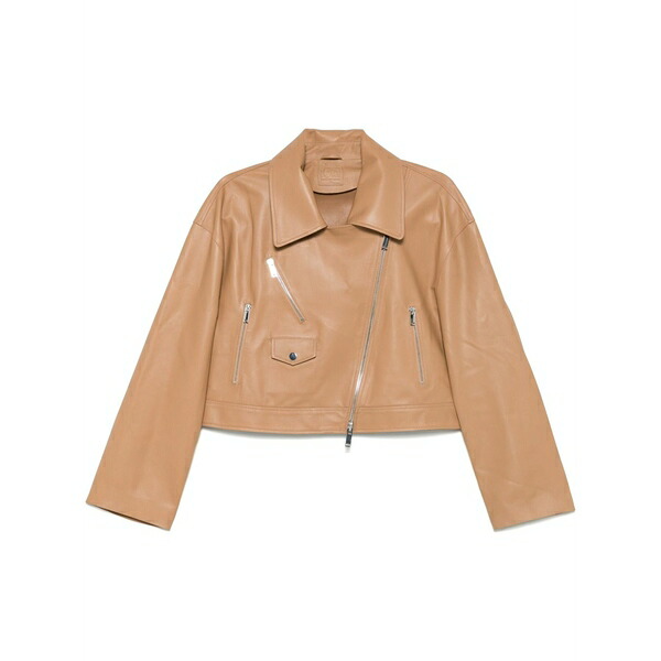 デサ1972 レディース 上衣＆上衣 アウター Leather biker jacket Brown