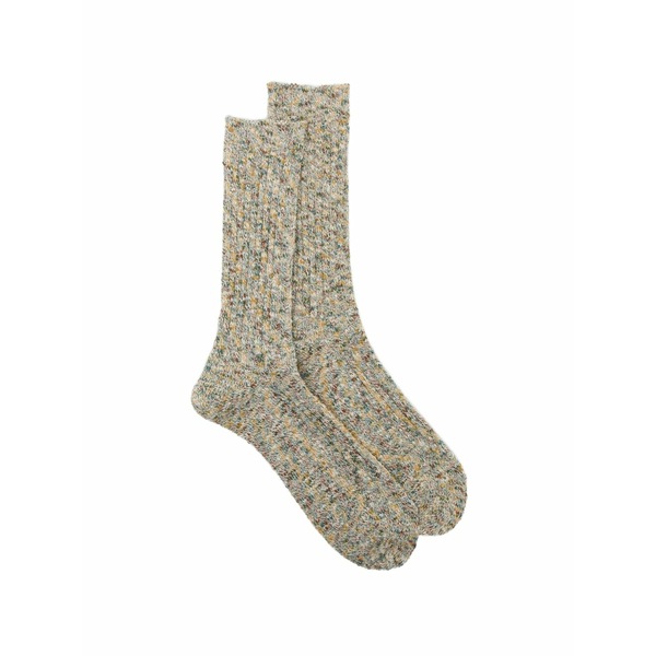 アノニマス 哲学 メンズ ソックス アンダー御召しもの Homespun socks Brown