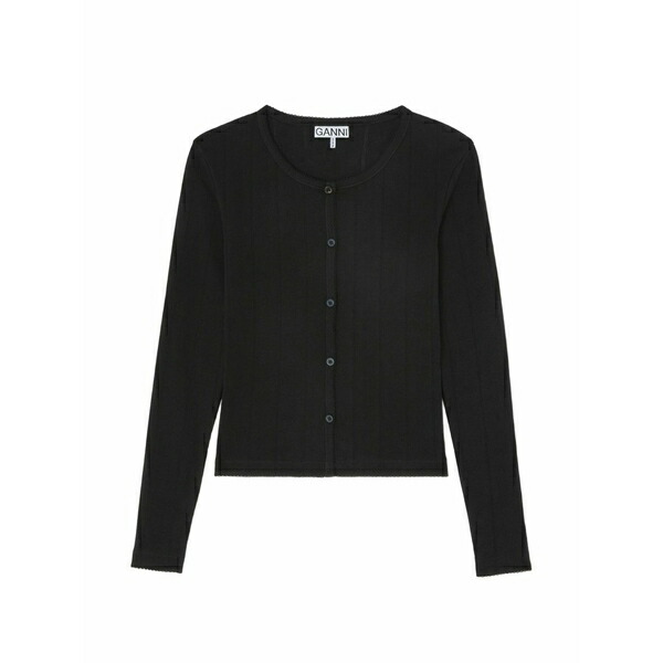 ガニー レディース ジレー アウター Pointelle-knit cardigan Black