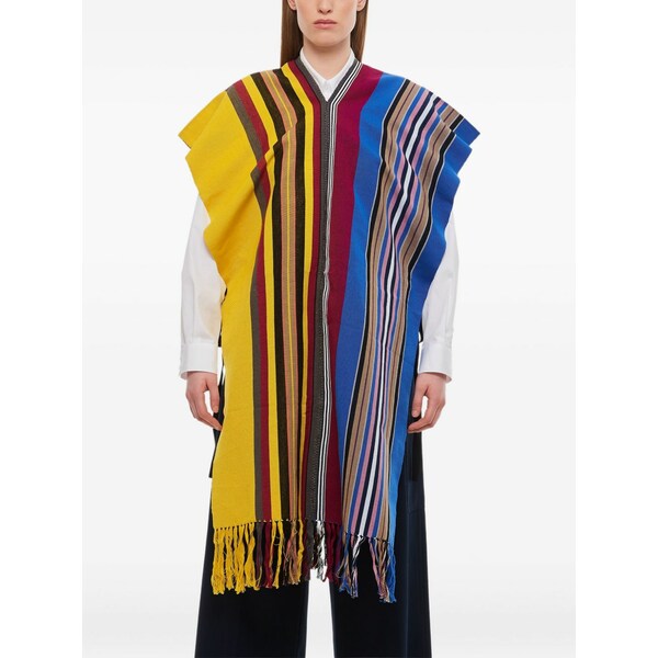 コルヴィル レディース 上衣＆上衣 アウター Striped v-neck cape  Blue