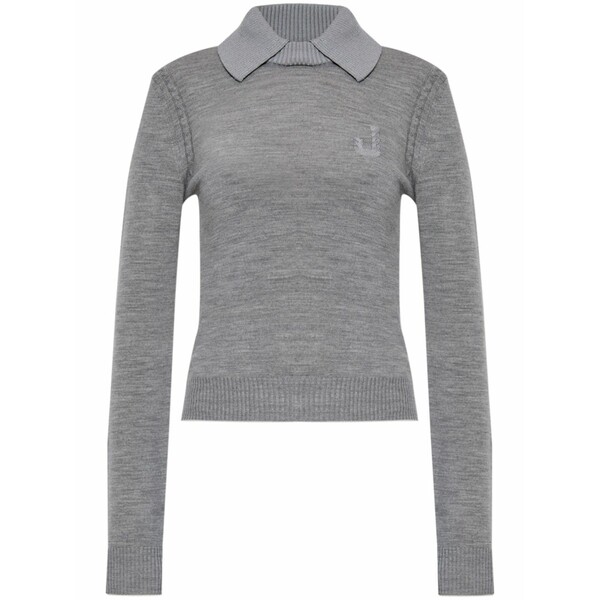 ジャクエムス レディース 編み物\u0026スウェーター アウター Logo-embroidered jumper  Grey