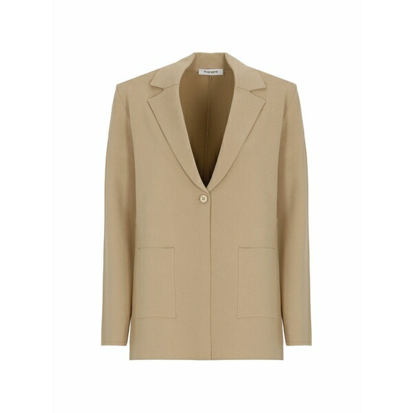 カングラ  レディース 上衣＆上衣 アウター Single-breasted patch-pocket blazer Neutrals