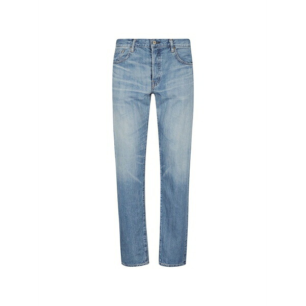 エドウィン メンズ ジーンズズボン下 ボトムス Faded-effect straight-leg jeans Blue