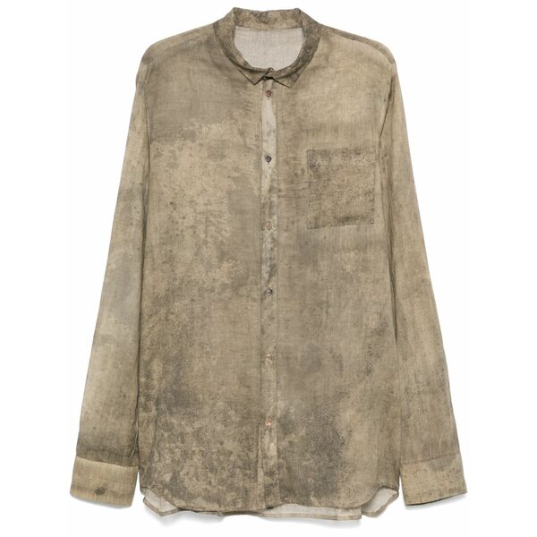 マスナダ メンズ ティーシャツ トップス Abstract-print shirt  Neutrals