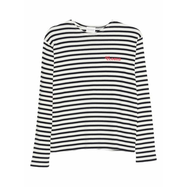 クローズド レディース プルオーバー トップス Striped t-shirt White