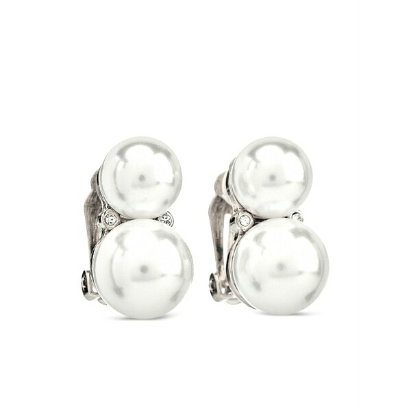 ケネスジェイレーン レディース ピアス&イヤリング アクセサリー Double cultura pearl clip-on earrings Silver|asty