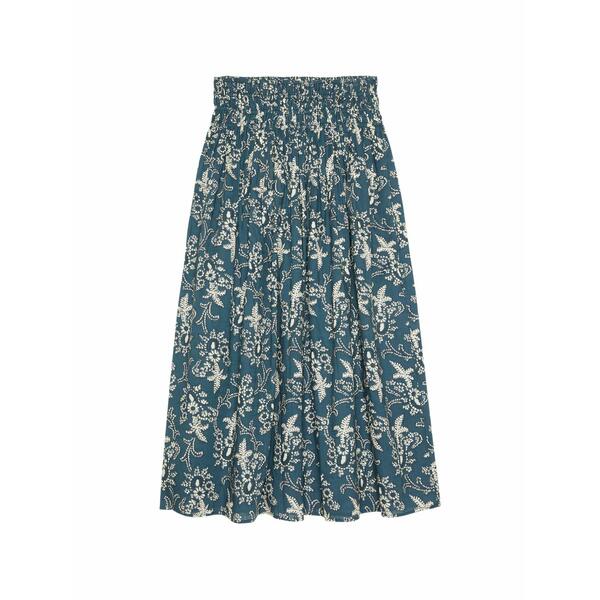 ザ・グレート レディース スコート ボトムス The viola smocked floral-print MIDI skirt Blue