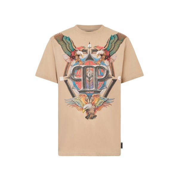 フィリップ飾り気の無い メンズ プルオーバー トップス Eagle-graphic t-shirt Neutrals