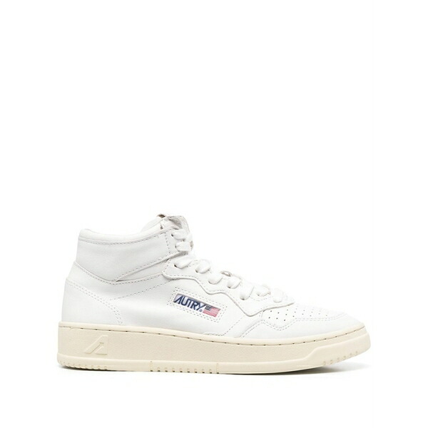 オートリー レディース スニーカー シューズ Medalist shearling-lined high-top sneakers White