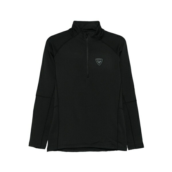 ロシニョール メンズ 上衣＆上衣 アウター Blackside half-zip fleece sweatshirt Black