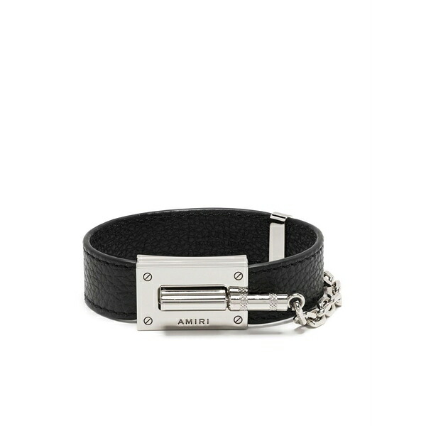 アミリ メンズ ブレスレット・バングル・アンクレット 付属物 Amp-jack logo bracelet Black