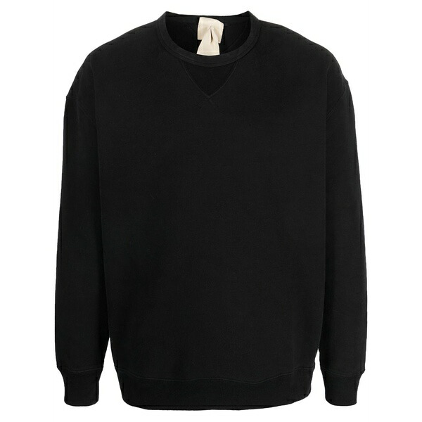 テンシー メンズ パーカー・スウェットシャツ アウター Logo-patch crewneck sweatshirt Black