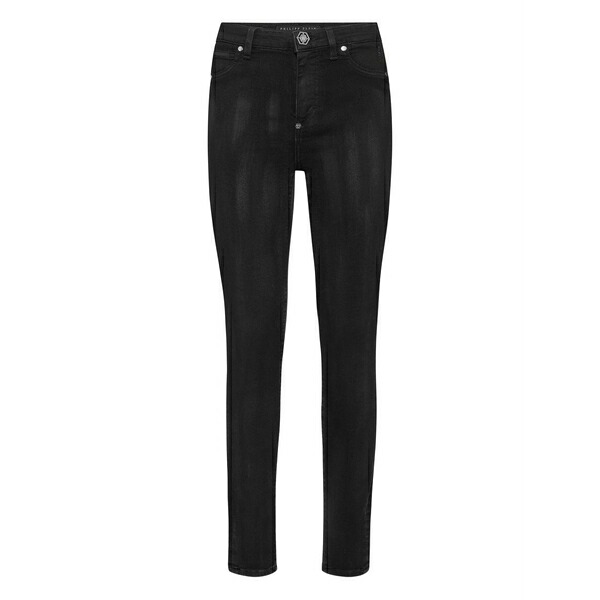 フィリッププレイン レディース デニムパンツ ボトムス Stretch-cotton jeans Black｜asty