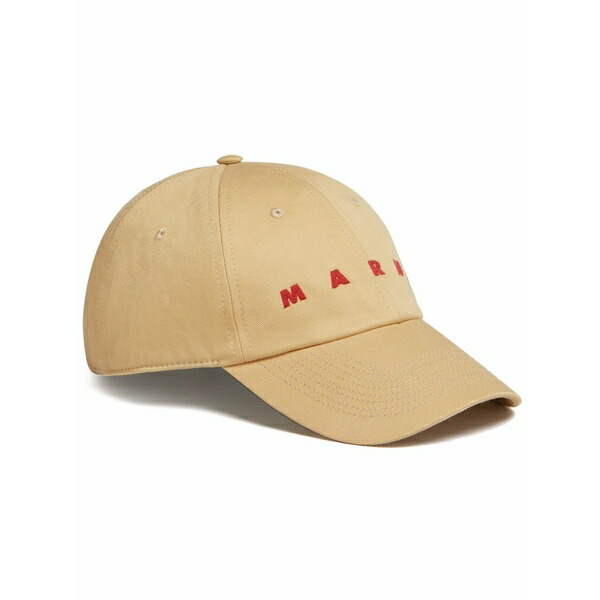 マルニ メンズ かぶり笠 佩び物 Logo-embroidered cotton baseball cap Brown