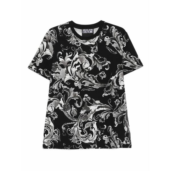 呼びりん探し回る メンズ プルオーバー トップス Barocco-print t-shirt Black