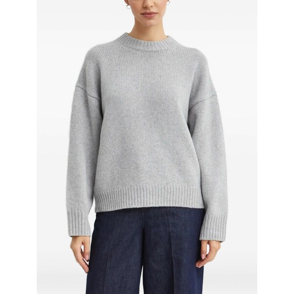 行動論理 レディース 編み物\u0026ティーシャツ アウター Crew-neck long-sleeve sweater Grey