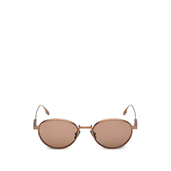 ゼニア メンズ サングラス・アイウェア 添え物 Round-frame sunglasses Brown