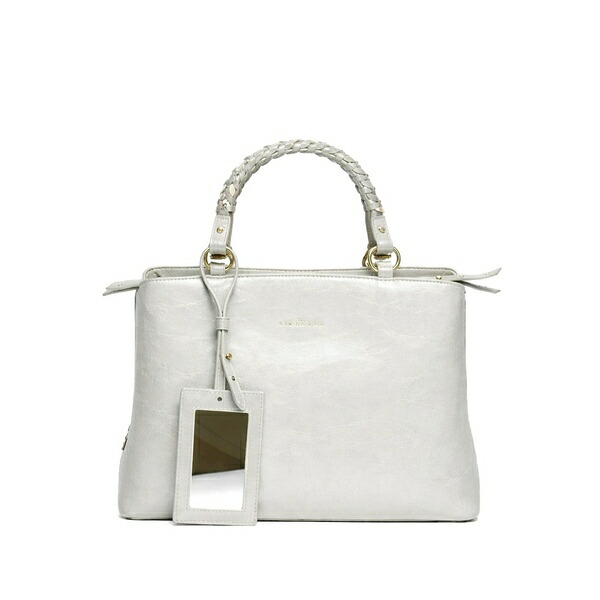 ジョン バージニアの州都 レディース トートバッグ 御徒面子 Braided-handle tote bag White