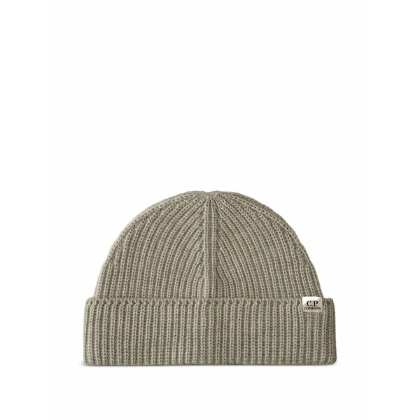 シーピーカンパニー メンズ 鳥打ち帽 付属物 Ribbed-wool beanie hat Grey