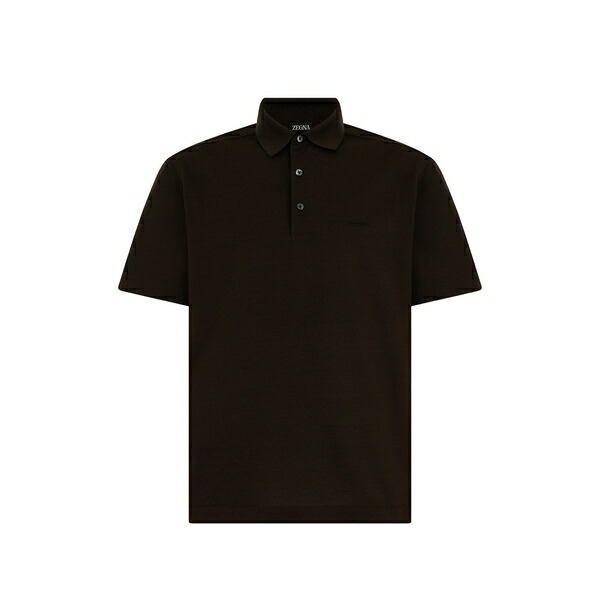 ゼニア メンズ スポーツシャツ トップス Short-sleeve polo shirt Brown