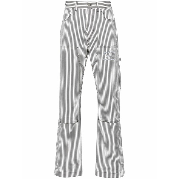 アミリ メンズ 心地好いズボン下 ボトムス Striped cotton carpenter trousers Black