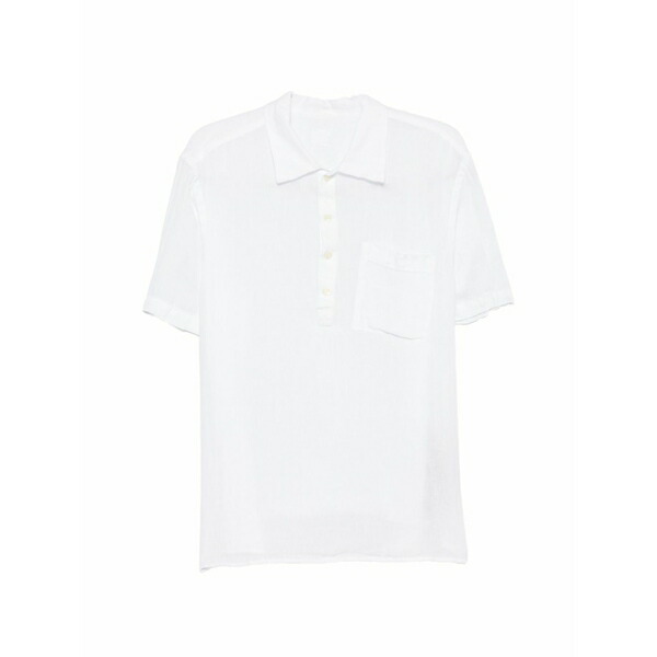 １２０％リノ メンズ スポーツシャツ トップス Short-sleeves chest-pocket polo shirt White