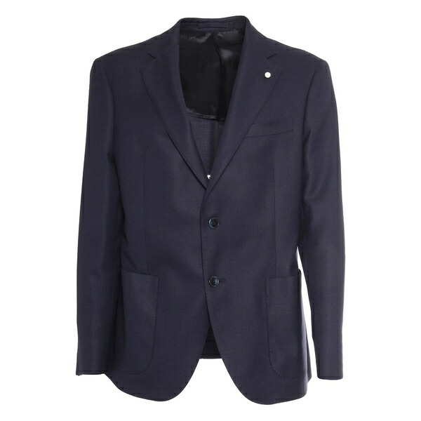 ルイジ・ビアンキ・マントヴァ メンズ 上衣＆上衣 アウター Two-button patch-pocket blazer Blue
