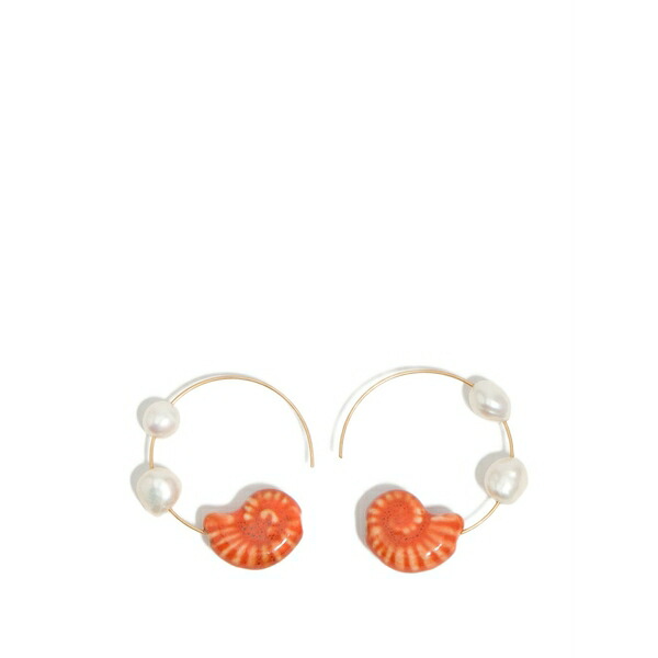 ビンバ イ ローラ レディース ピアス&イヤリング アクセサリー Pearl hoop earrings Gold|asty