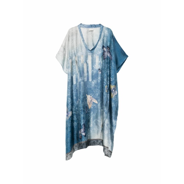 ピエール＝ルイ・マシア レディース ワンピース トップス V-neck butterfly-print tunic dress Blue｜asty