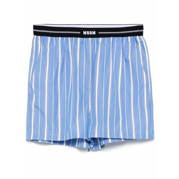 エムエスジイエム レディース 心地好いズボン下 ボトムス Striped shorts Blue