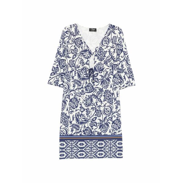 クリップス レディース 衣装 トップス Floral-print tie-front mini dress Neutrals