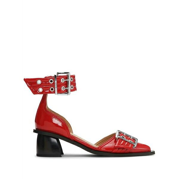 ガニー レディース パンプス シューズ Buckled open cut pumps Red