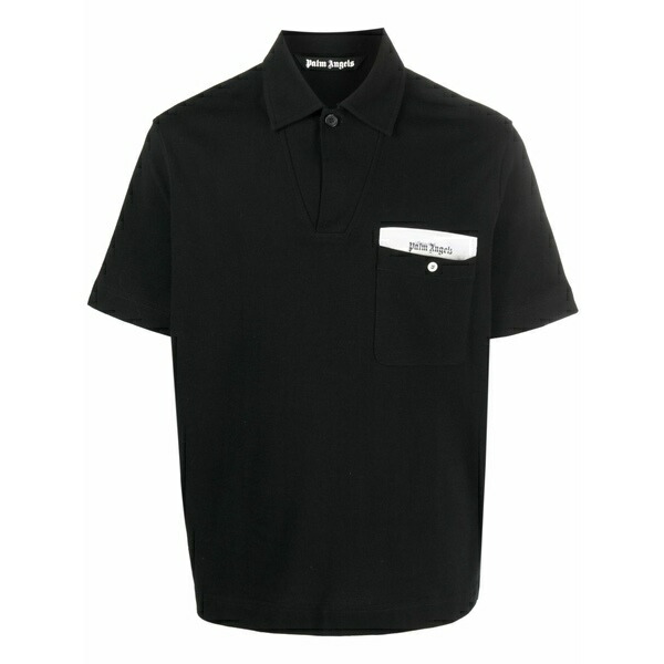 パーム・エンジェルス メンズ スポーツシャツ トップス Sartorial tape cotton polo shirt Black
