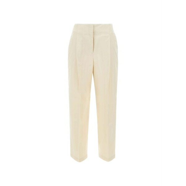 元締め レディース 心地好いズボン下 ボトムス Pleated straight trousers Neutrals