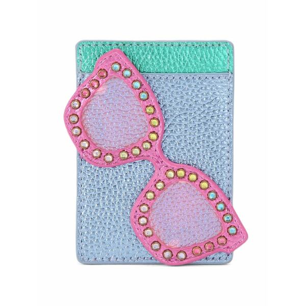 カートジェイガーロンドン レディース 紙入れ 付属品 Sunglasses-motif leather card holder Blue