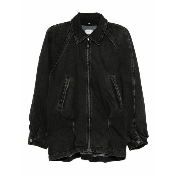 御機嫌冷やりとした レディース 上衣＆上衣 アウター Zip-front denim jacket Black