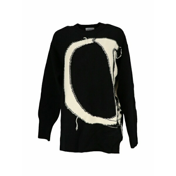 象牙色 レディース 編み物\u0026スウェーター アウター Crewneck graphic sweatshirt Black