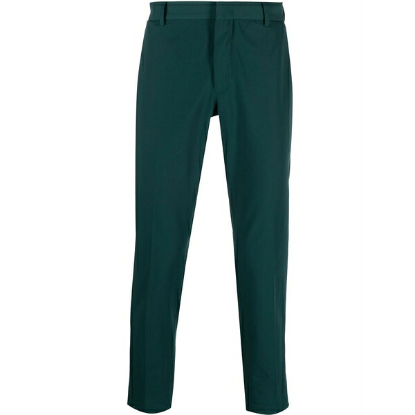 PTトリノ メンズ 心地好いズボン下 ボトムス Contrasting-cuff straight-leg trousers  Green