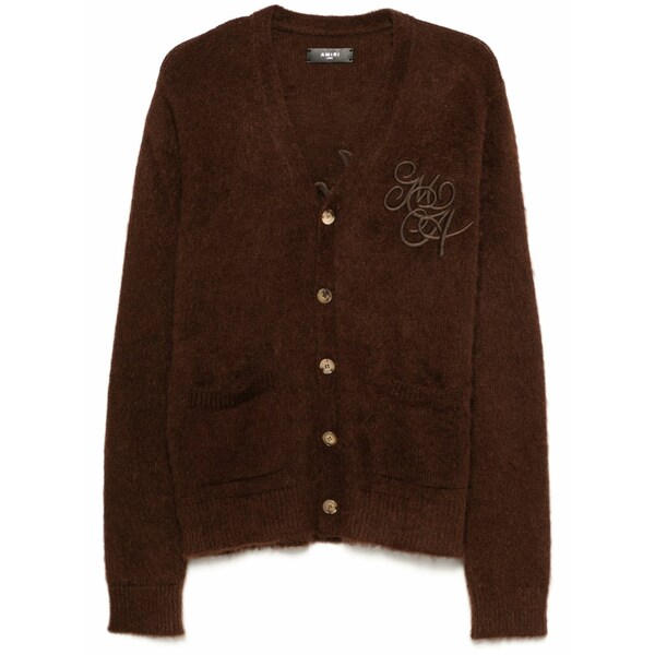 アミリ メンズ ジレー アウター Ma swirl cardigan Brown