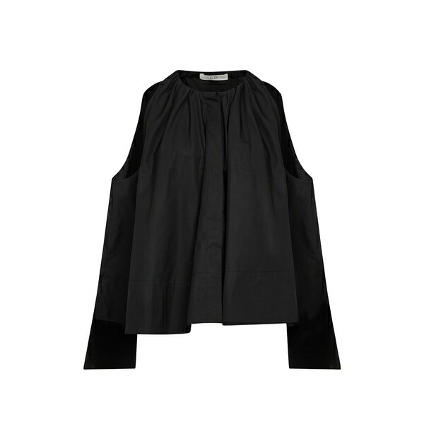 コー レディース ティーシャツ トップス Cut-out blouse Black