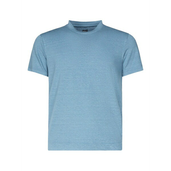 フェデーリ メンズ プルオーバー トップス Melange linen short-sleeved t-shirt Blue