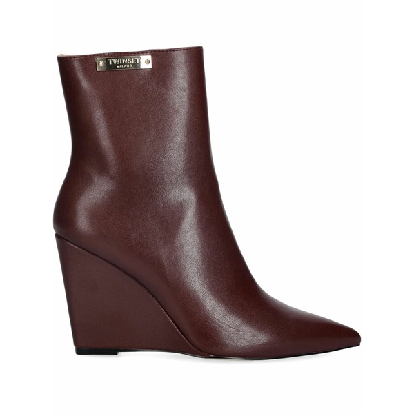 ツイン書き割り レディース ブーツ シューズ 100粍 pointed-toe boots Red