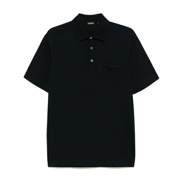 ゼニア メンズ ポロシャツ トップス Cotton polo shirt Blue|asty