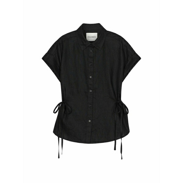 クローズド レディース プルオーバー トップス Tie waist shirt Black