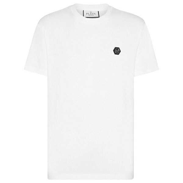 フィリップ飾り気の無い メンズ プルオーバー トップス Crystal-embellished cotton t-shirt White
