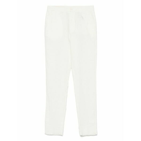 ゼニア メンズ 心地よいズボン下 ボトムス Linen trousers White