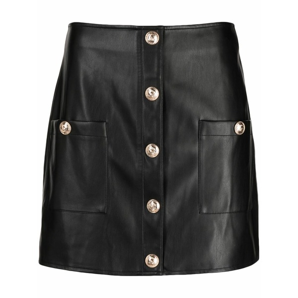 ラジャンス レディース スコート ボトムス Patent a-line miniskirt  Black