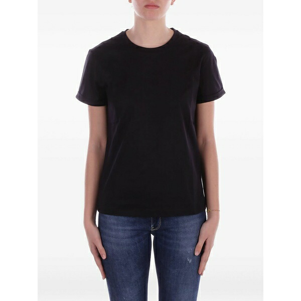 ドンダップ レディース プルオーバー トップス Cuffed-sleeves t-shirt Black