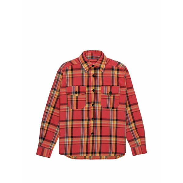 フォルテラ メンズ プルオーバー トップス Kenny checked pocket shirt Red