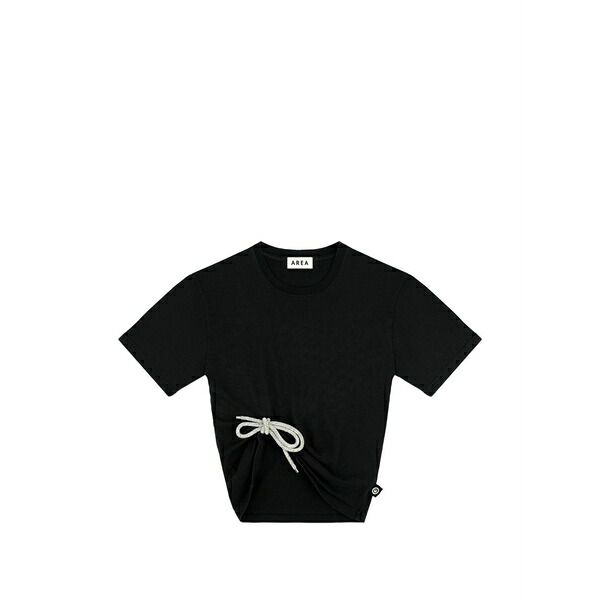 エリア レディース Tシャツ トップス Crystal-embellished knot t-shirt Black|asty